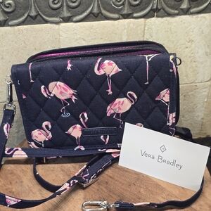 Vera Bradley Navy Flamingo Crossbody Bag